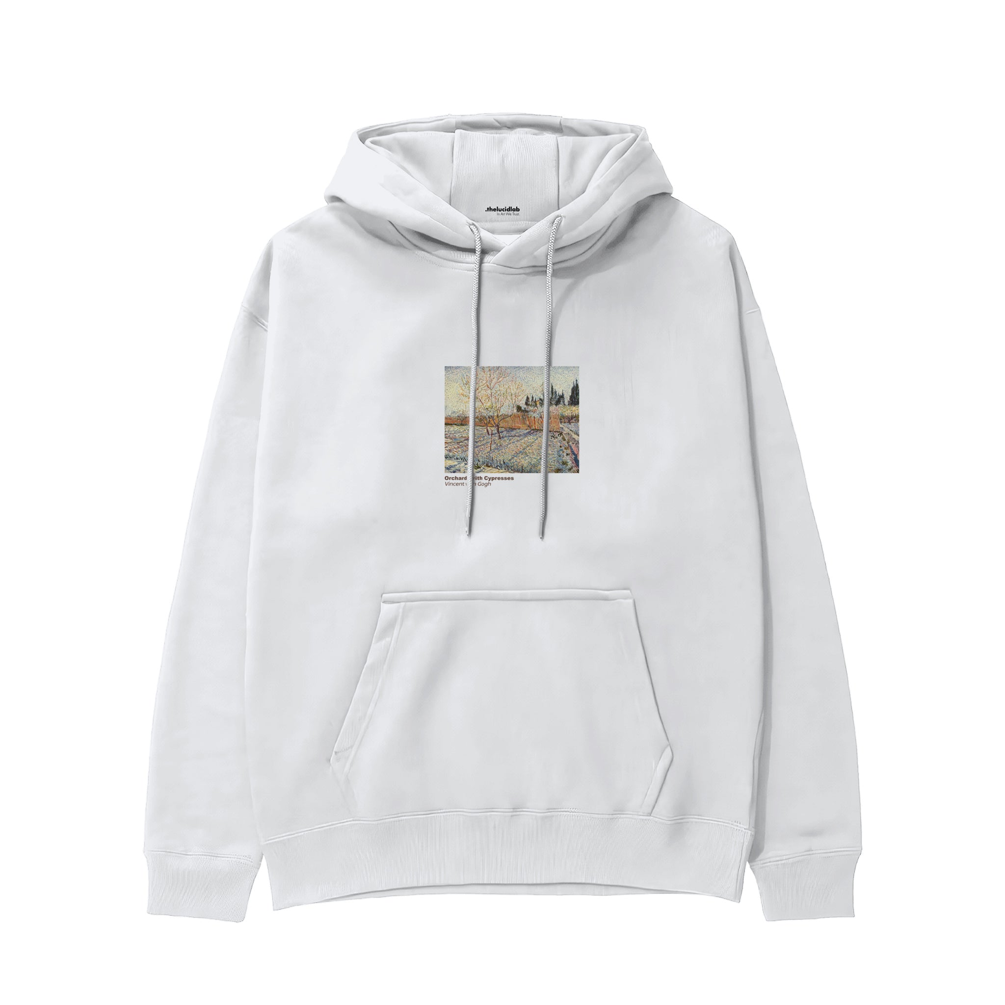 Orchard with Cypresses Hoodie – Beyaz