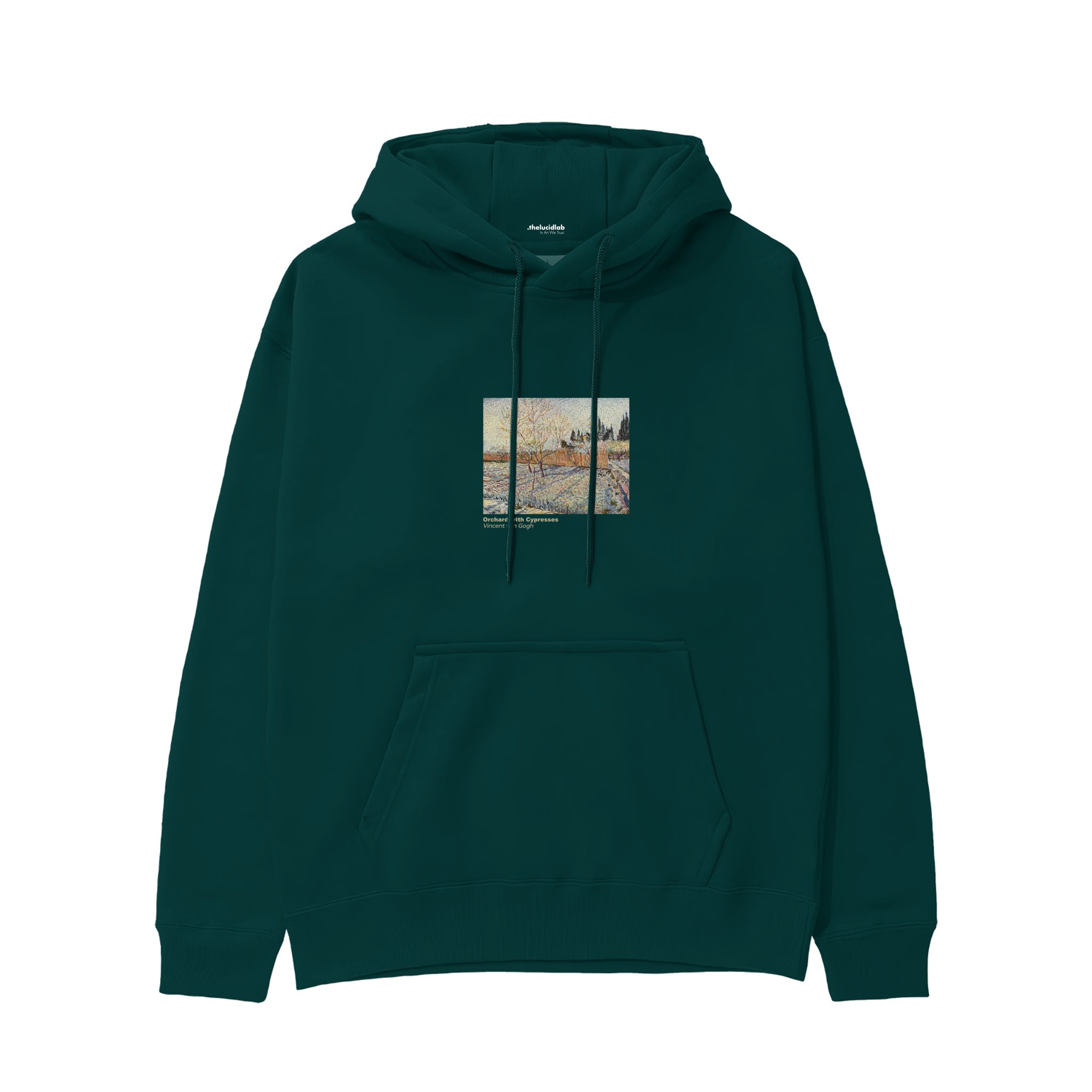Orchard with Cypresses Hoodie – Koyu Yeşil