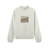 Orchard with Cypresses Oversize Sweatshirt – Beyaz