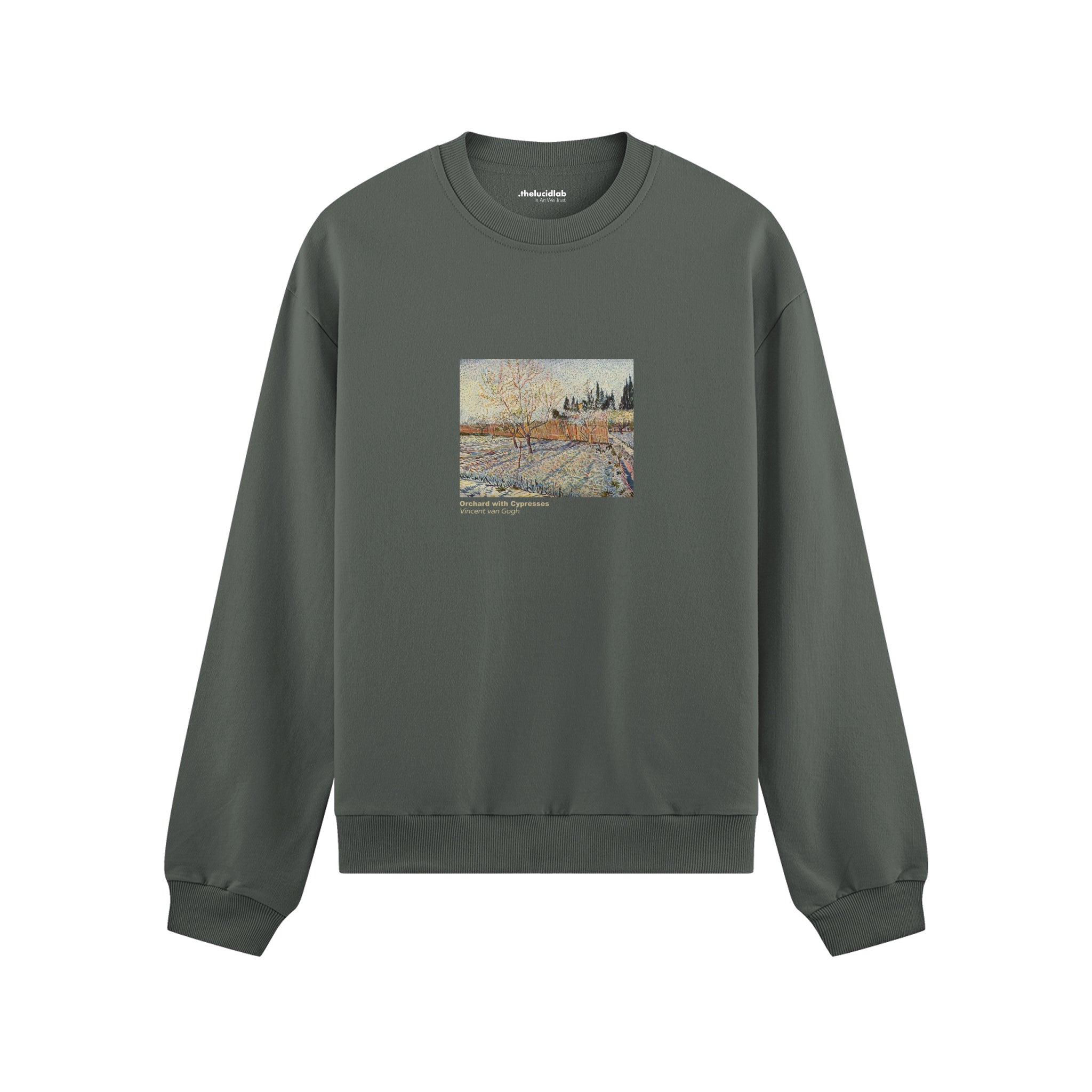 Orchard with Cypresses Oversize Sweatshirt – Antrasit