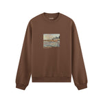 Orchard with Cypresses Oversize Sweatshirt – Kahverengi