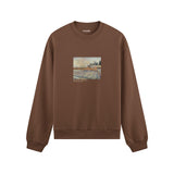 Orchard with Cypresses Oversize Sweatshirt – Kahverengi