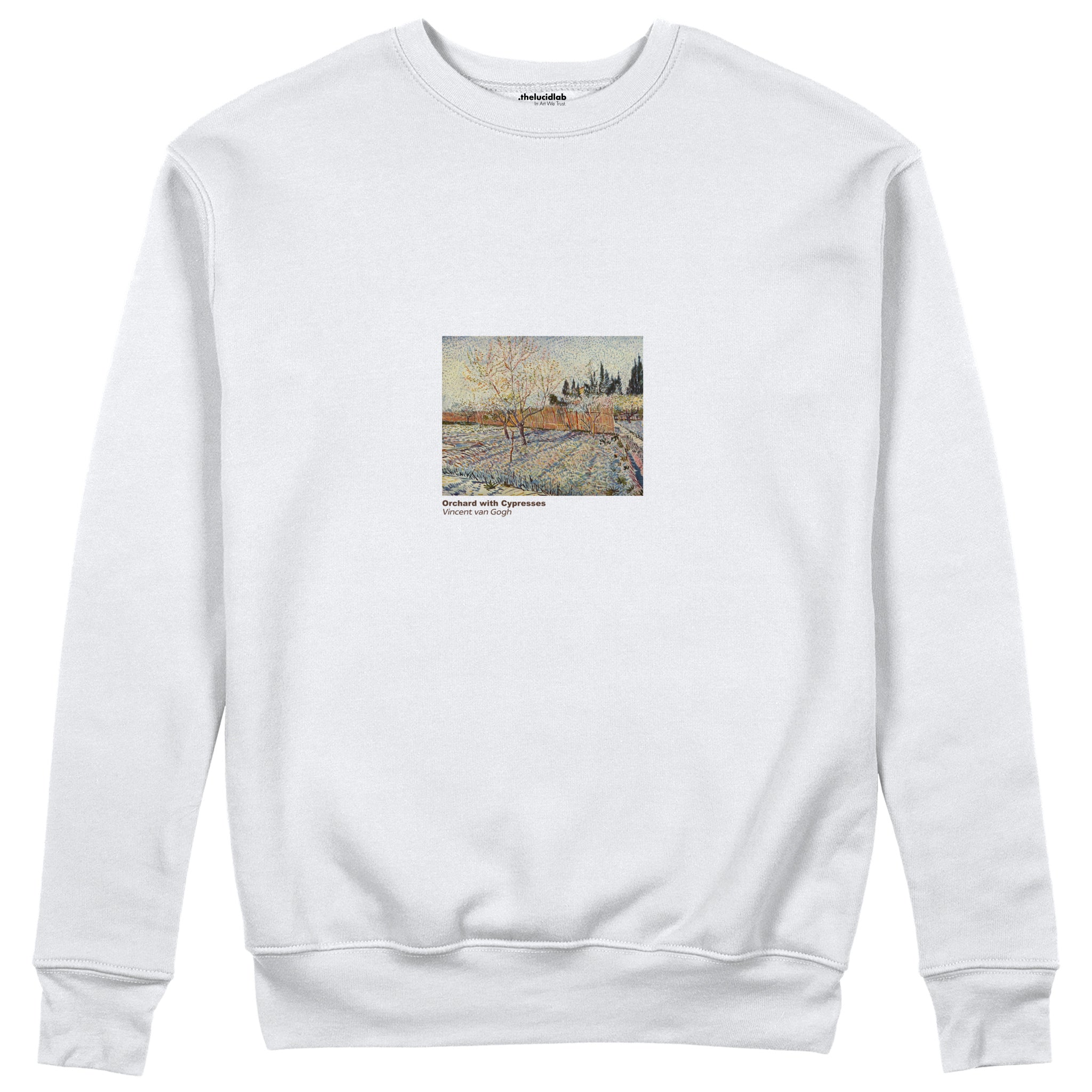 Orchard with Cypresses Sweatshirt – Beyaz