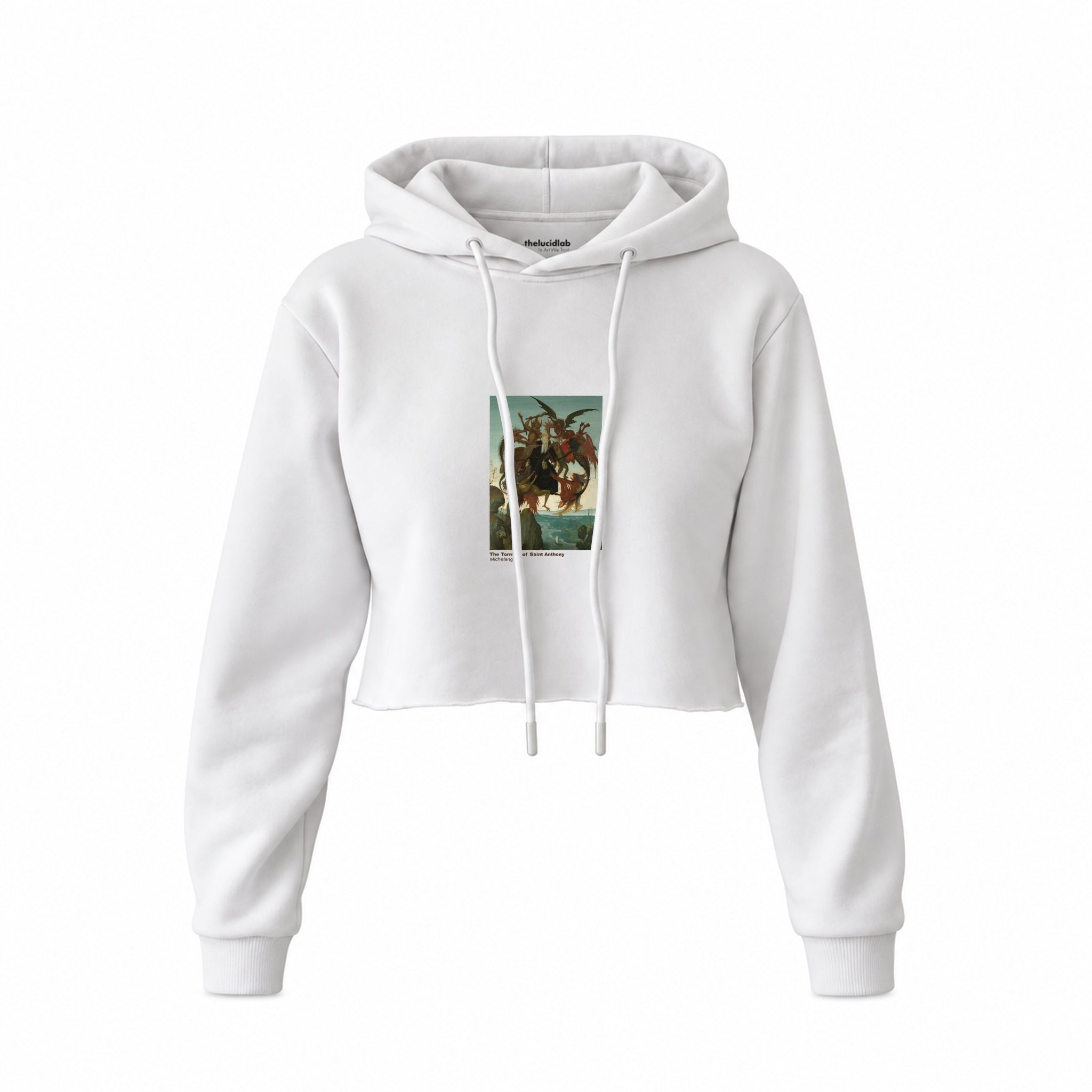 The Torment of Saint Anthony Crop Hoodie – Beyaz
