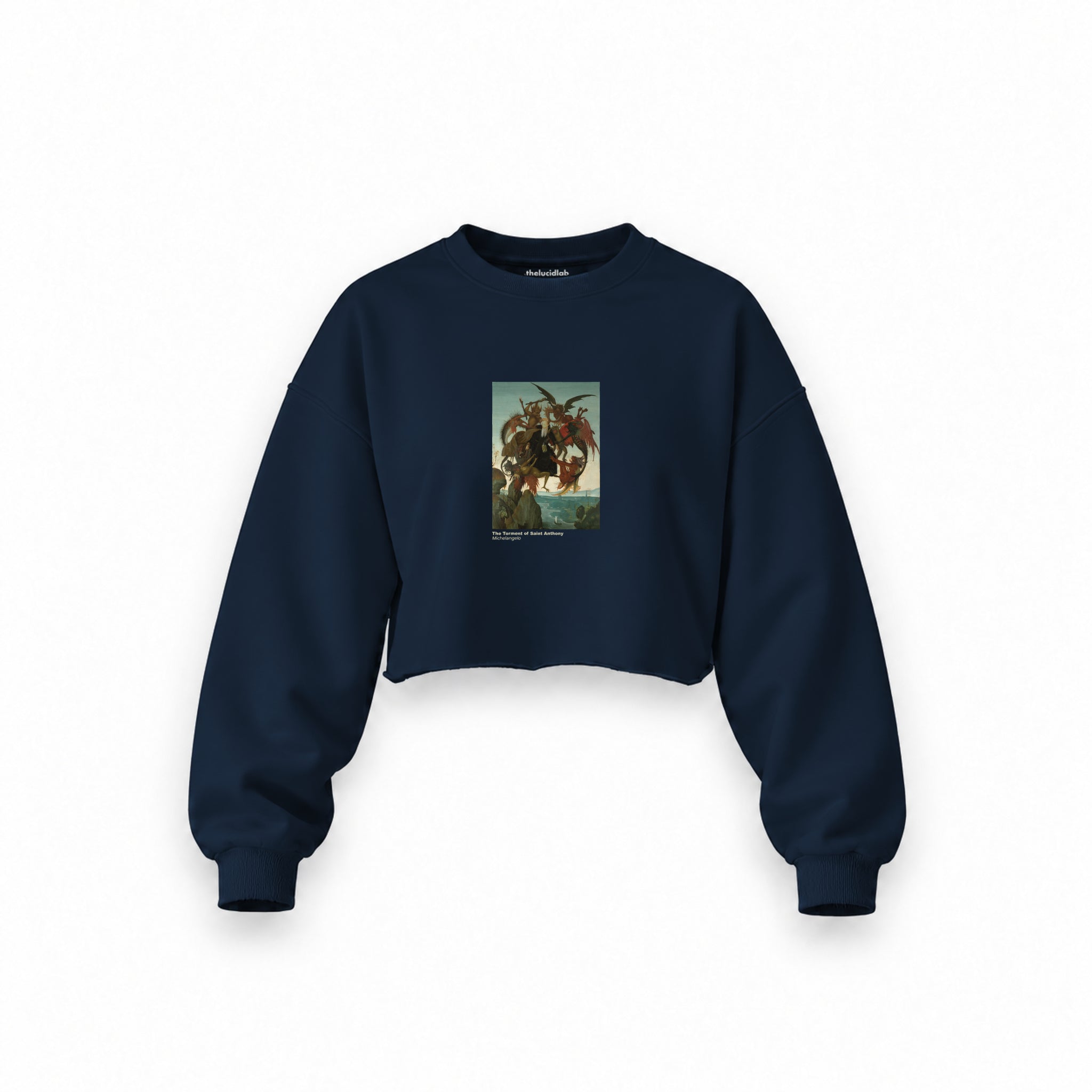 The Torment of Saint Anthony Oversize Crop Sweatshirt – Lacivert