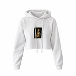 Lady with an Ermine Crop Hoodie – Beyaz