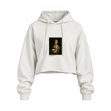 Lady with an Ermine Oversize Crop Hoodie – Beyaz