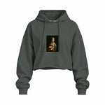 Lady with an Ermine Oversize Crop Hoodie – Antrasit