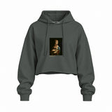 Lady with an Ermine Oversize Crop Hoodie – Antrasit