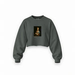 Lady with an Ermine Oversize Crop Sweatshirt – Antrasit
