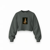 Lady with an Ermine Oversize Crop Sweatshirt – Antrasit