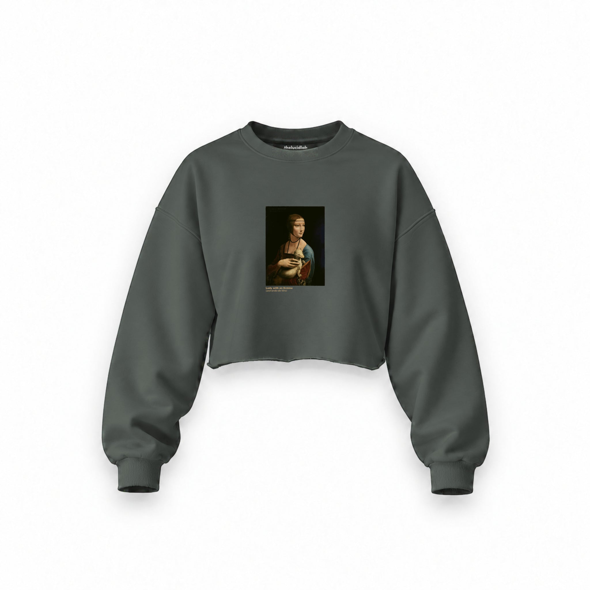 Lady with an Ermine Oversize Crop Sweatshirt – Antrasit