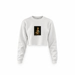 Lady with an Ermine Crop Sweatshirt – Beyaz
