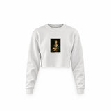 Lady with an Ermine Crop Sweatshirt – Beyaz