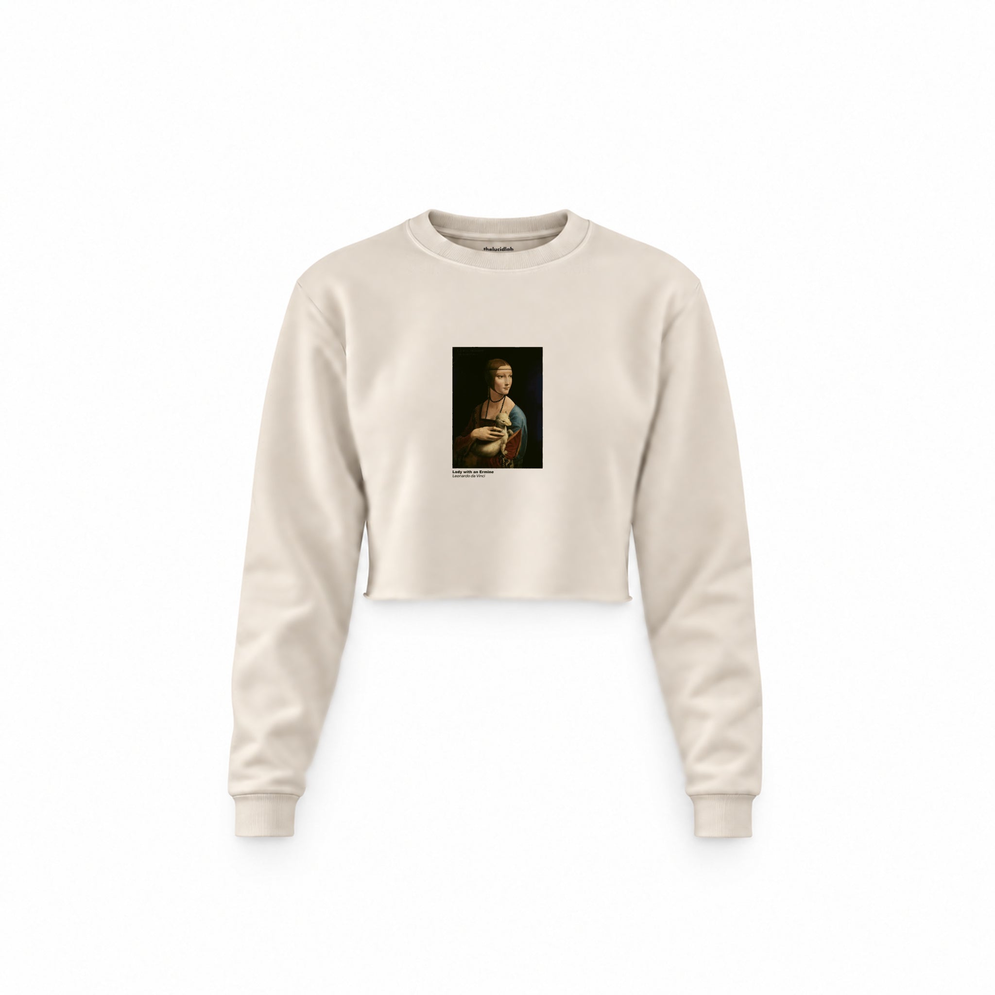 Lady with an Ermine Crop Sweatshirt – Krem