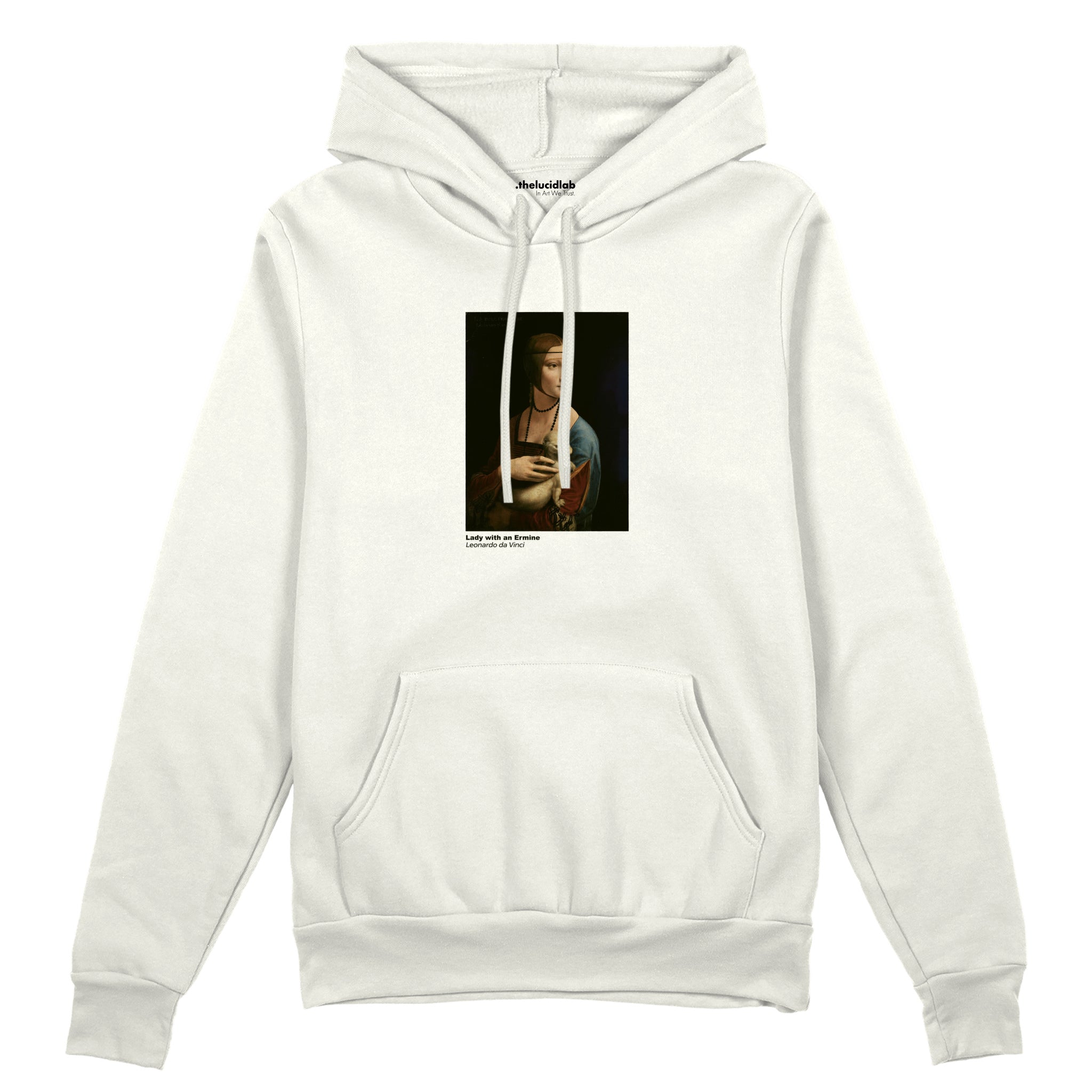 Lady with an Ermine Oversize Hoodie – Beyaz