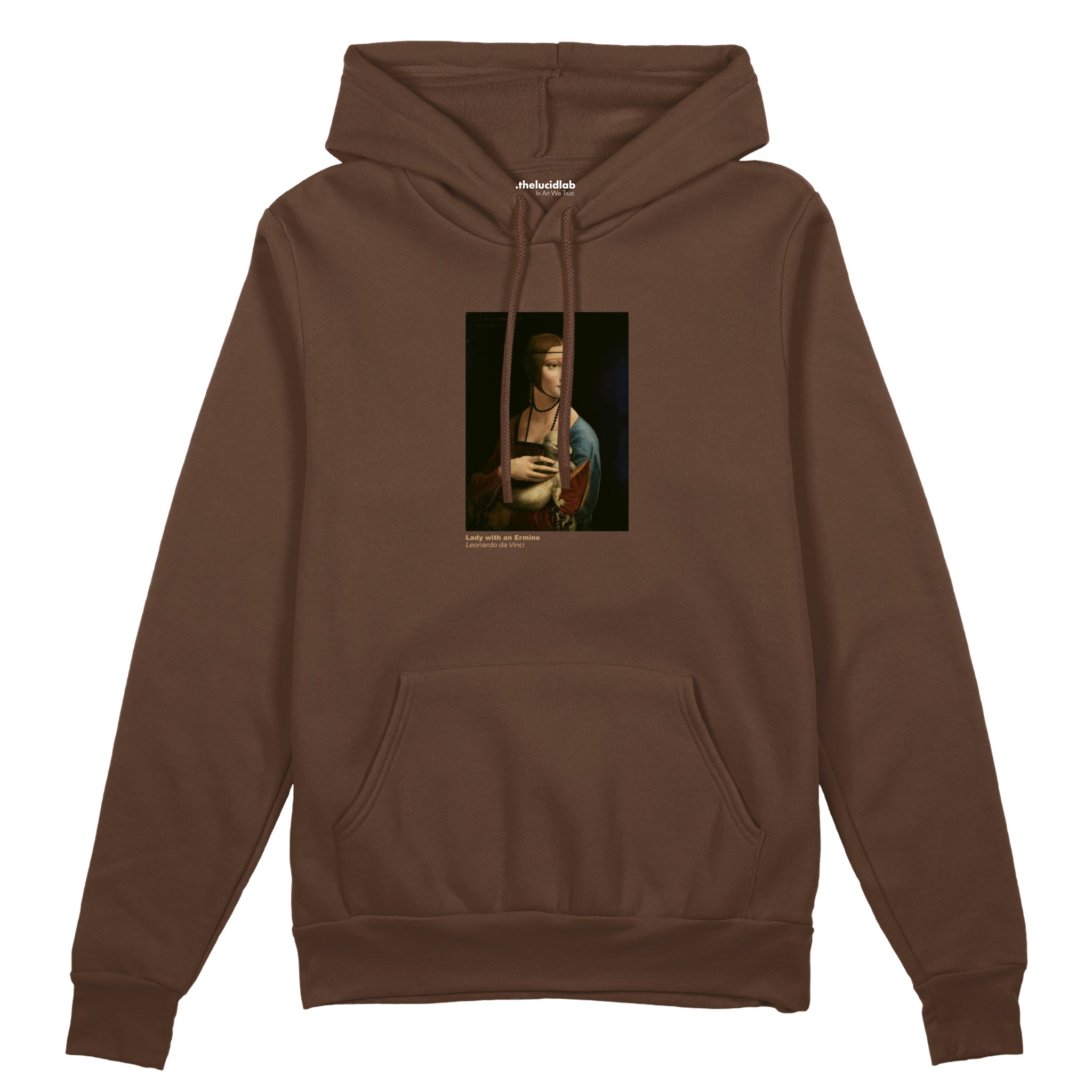 Lady with an Ermine Oversize Hoodie – Kahverengi