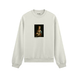 Lady with an Ermine Oversize Sweatshirt – Beyaz
