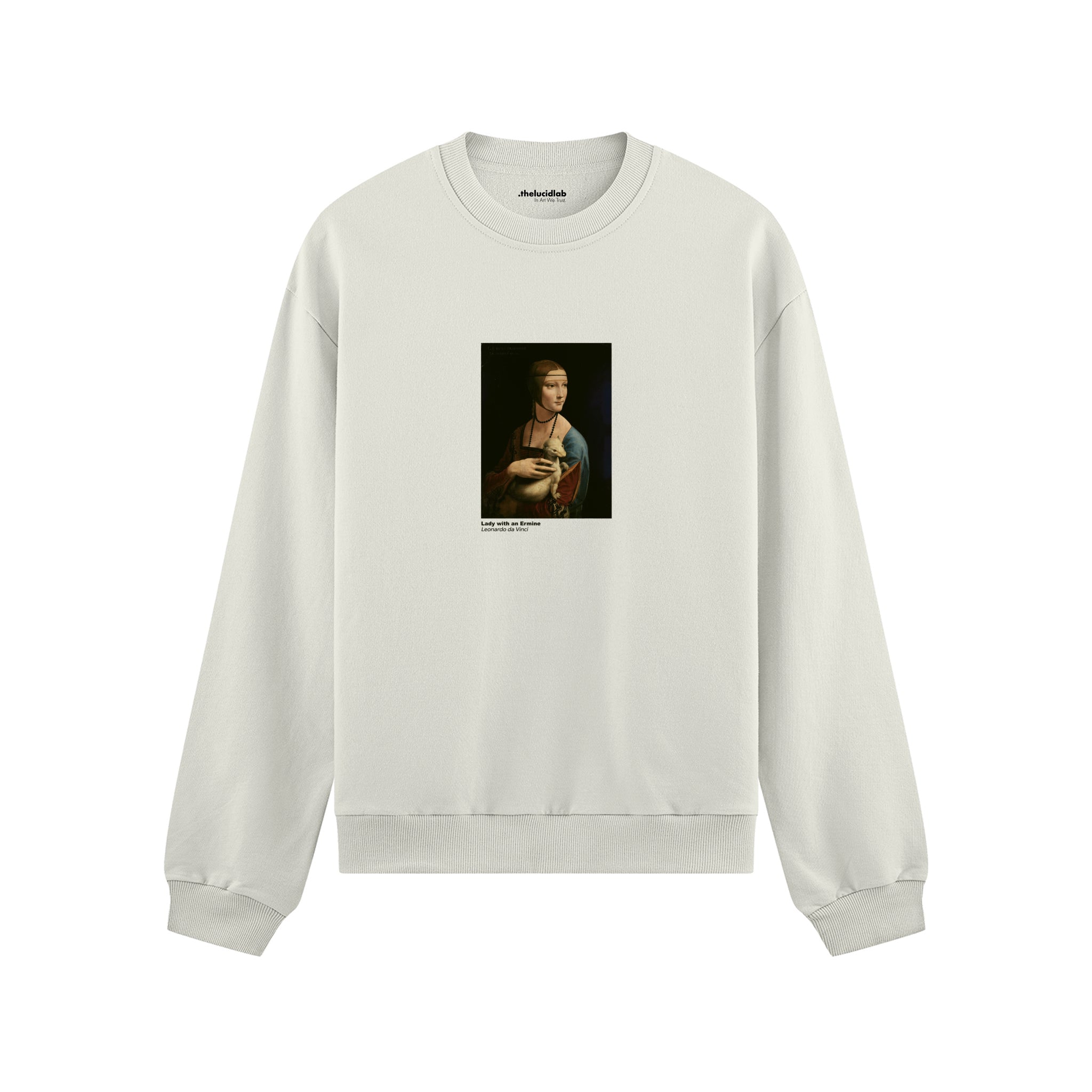 Lady with an Ermine Oversize Sweatshirt – Beyaz