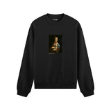 Lady with an Ermine Oversize Sweatshirt – Siyah