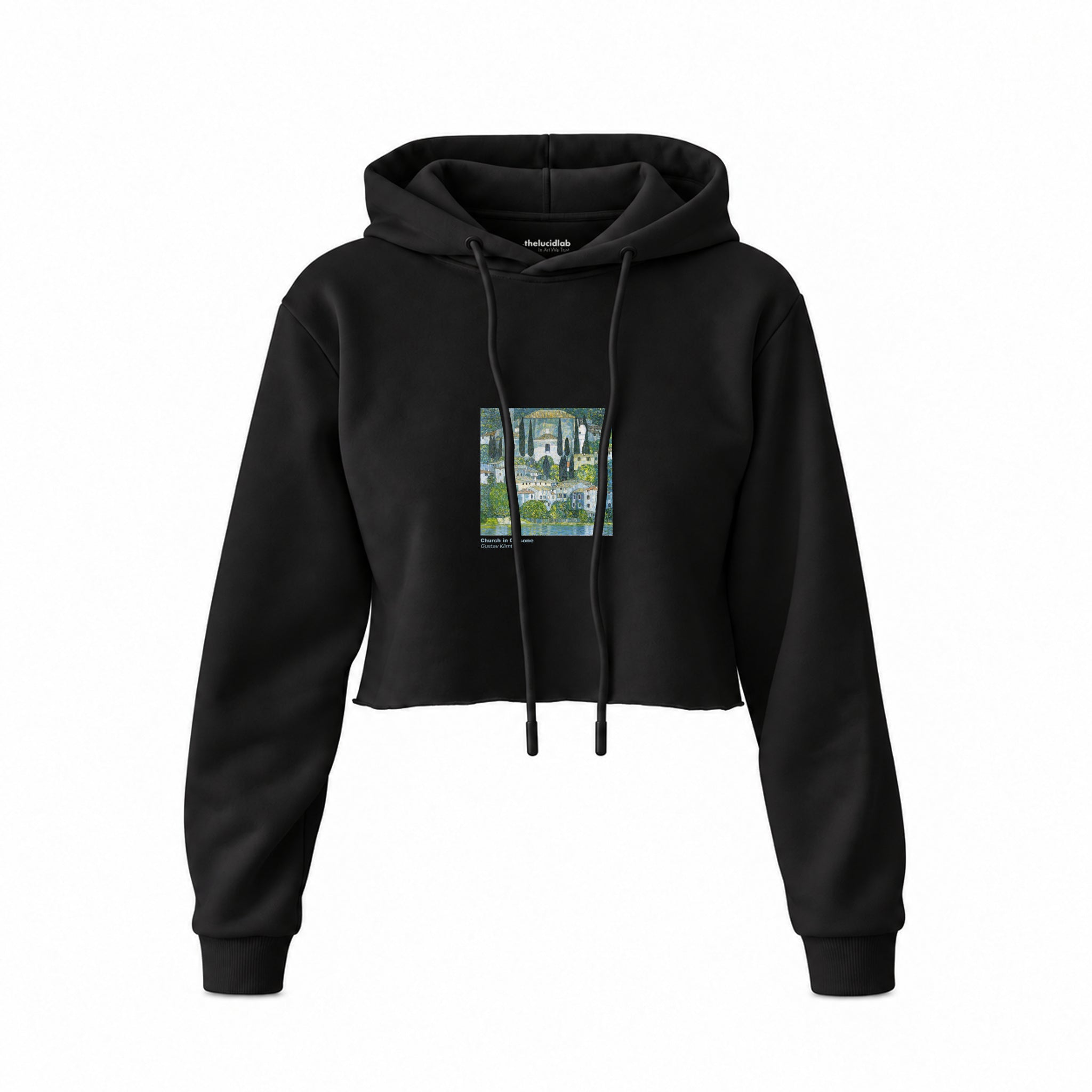 Church in Cassone Crop Hoodie – Siyah