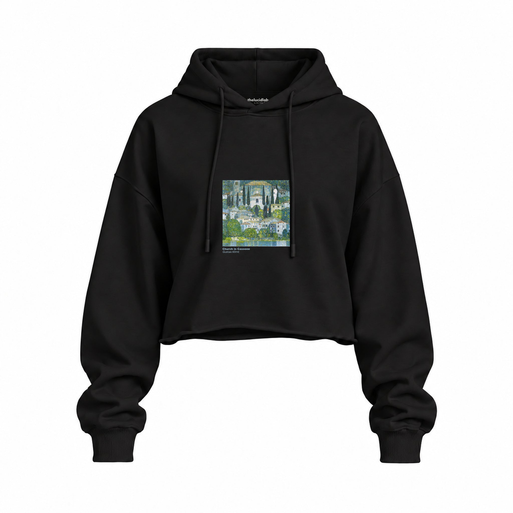 Church in Cassone Oversize Crop Hoodie – Siyah