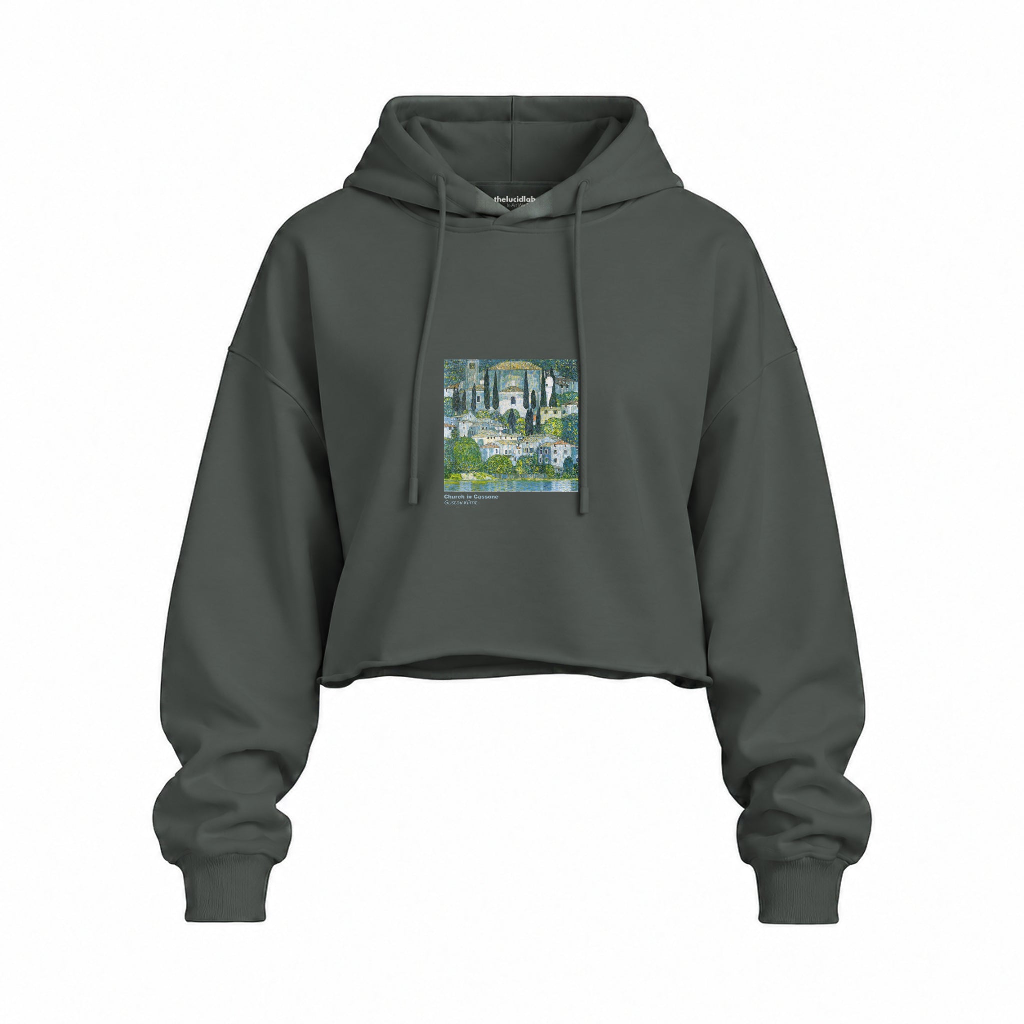 Church in Cassone Oversize Crop Hoodie – Antrasit