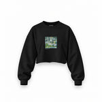 Church in Cassone Oversize Crop Sweatshirt – Siyah