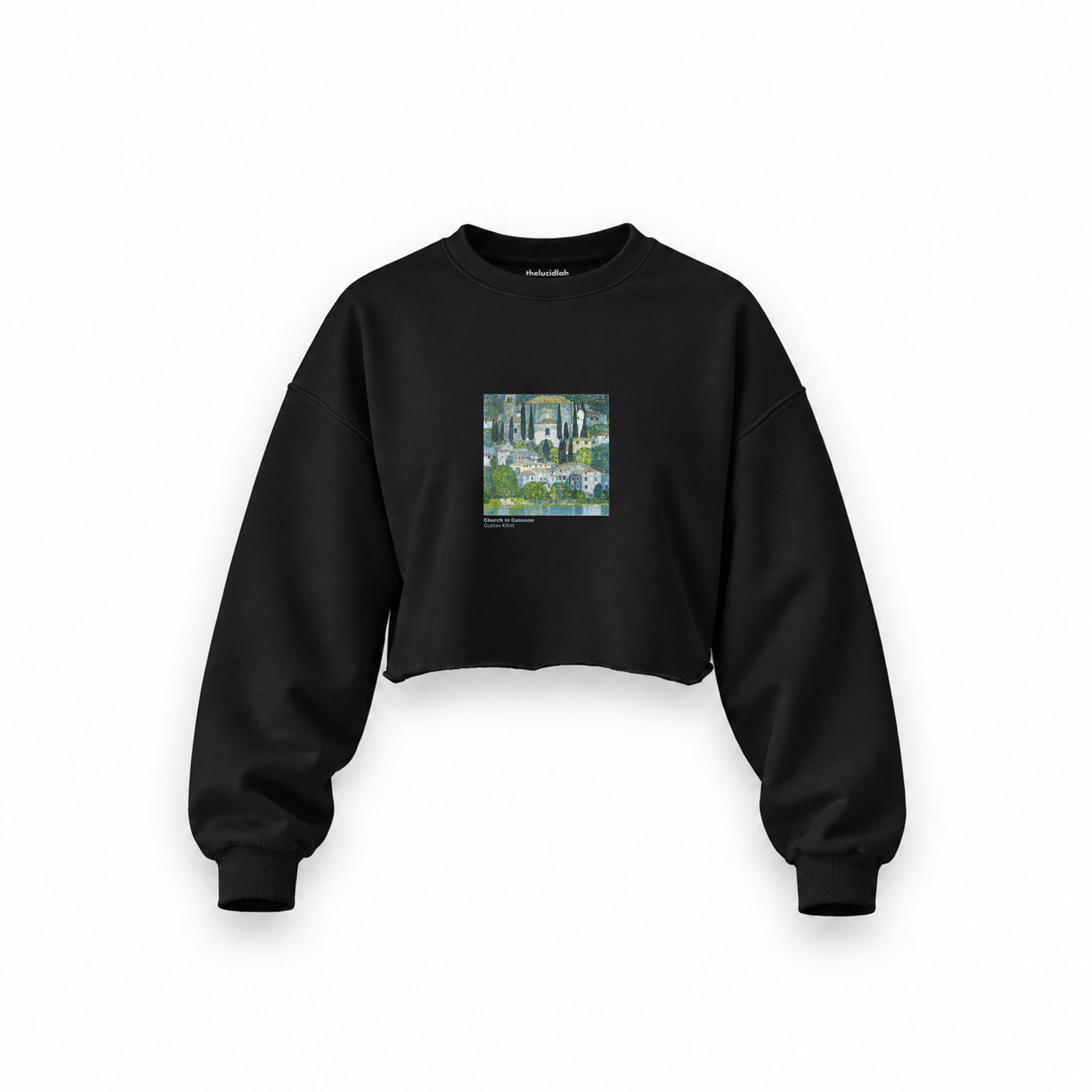 Church in Cassone Oversize Crop Sweatshirt – Siyah