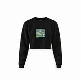 Church in Cassone Crop Sweatshirt – Siyah