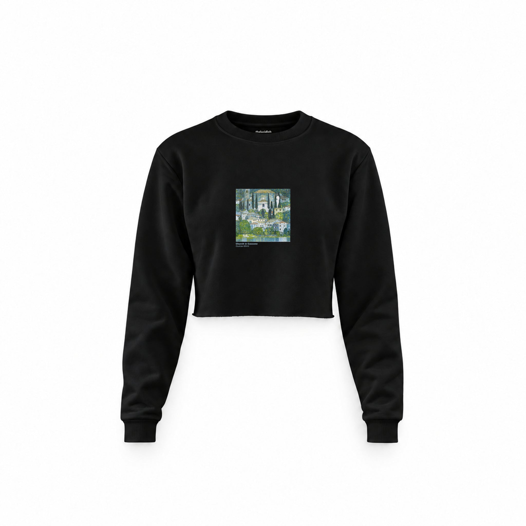 Church in Cassone Crop Sweatshirt – Siyah