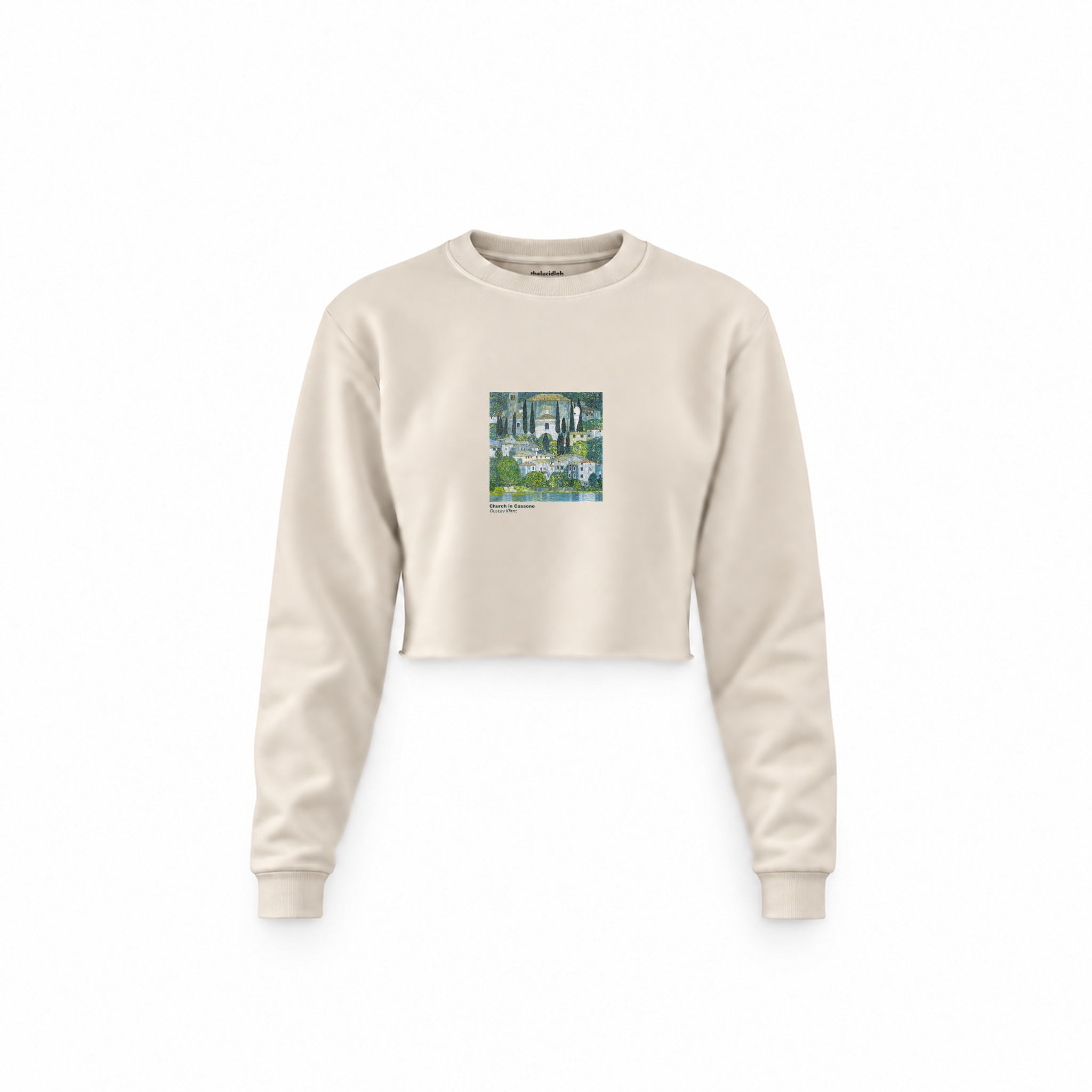 Church in Cassone Crop Sweatshirt – Krem