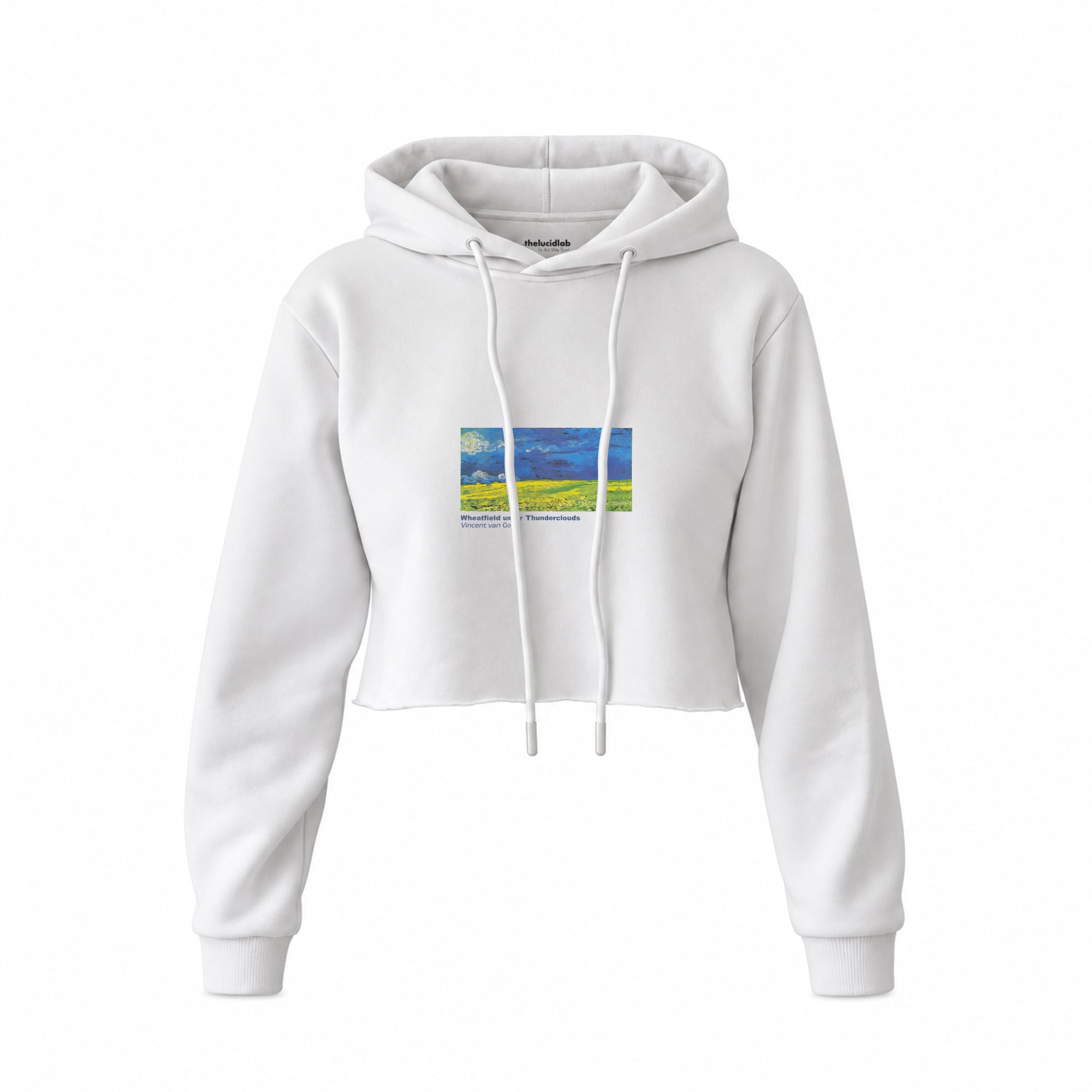 Wheatfield under Thunderclouds Crop Hoodie – Beyaz