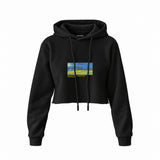Wheatfield under Thunderclouds Crop Hoodie – Siyah