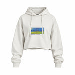 Wheatfield under Thunderclouds Oversize Crop Hoodie – Beyaz