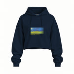 Wheatfield under Thunderclouds Oversize Crop Hoodie – Lacivert
