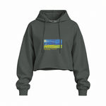 Wheatfield under Thunderclouds Oversize Crop Hoodie – Antrasit