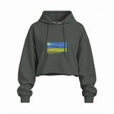 Wheatfield under Thunderclouds Oversize Crop Hoodie – Antrasit