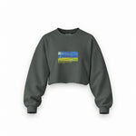 Wheatfield under Thunderclouds Oversize Crop Sweatshirt – Antrasit