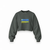 Wheatfield under Thunderclouds Oversize Crop Sweatshirt – Antrasit