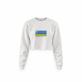 Wheatfield under Thunderclouds Crop Sweatshirt – Beyaz