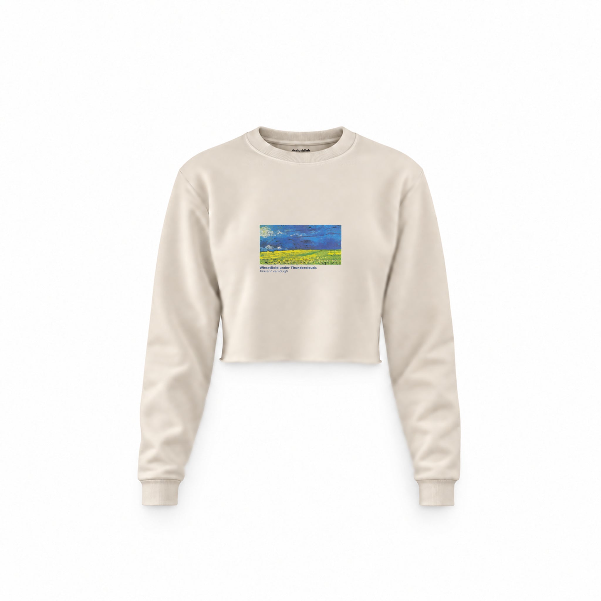 Wheatfield under Thunderclouds Crop Sweatshirt – Krem
