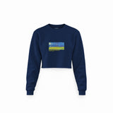 Wheatfield under Thunderclouds Crop Sweatshirt – Lacivert