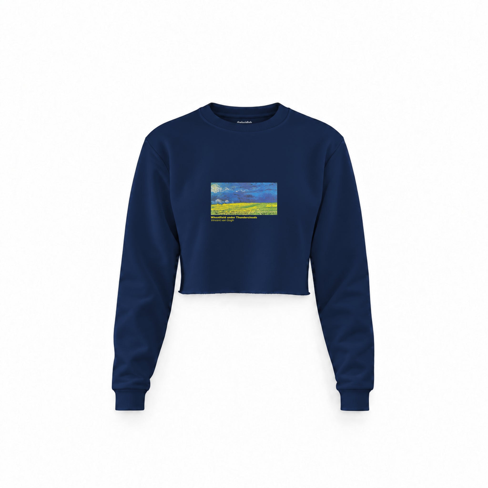 Wheatfield under Thunderclouds Crop Sweatshirt – Lacivert