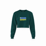 Wheatfield under Thunderclouds Crop Sweatshirt – Koyu Yeşil