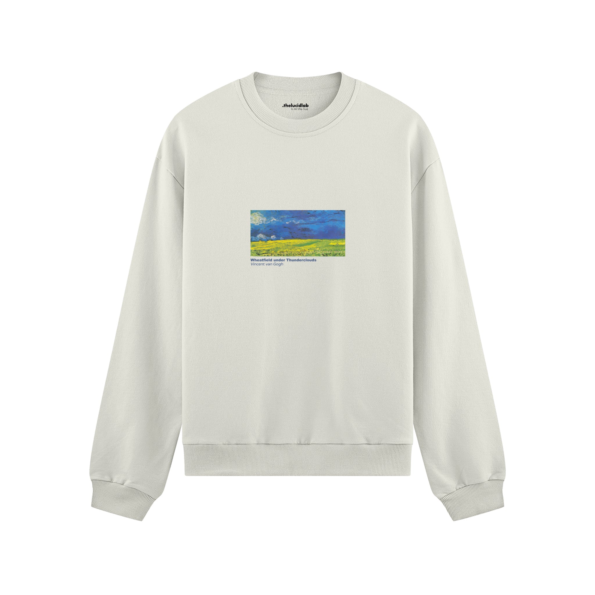 Wheatfield under Thunderclouds Oversize Sweatshirt – Beyaz