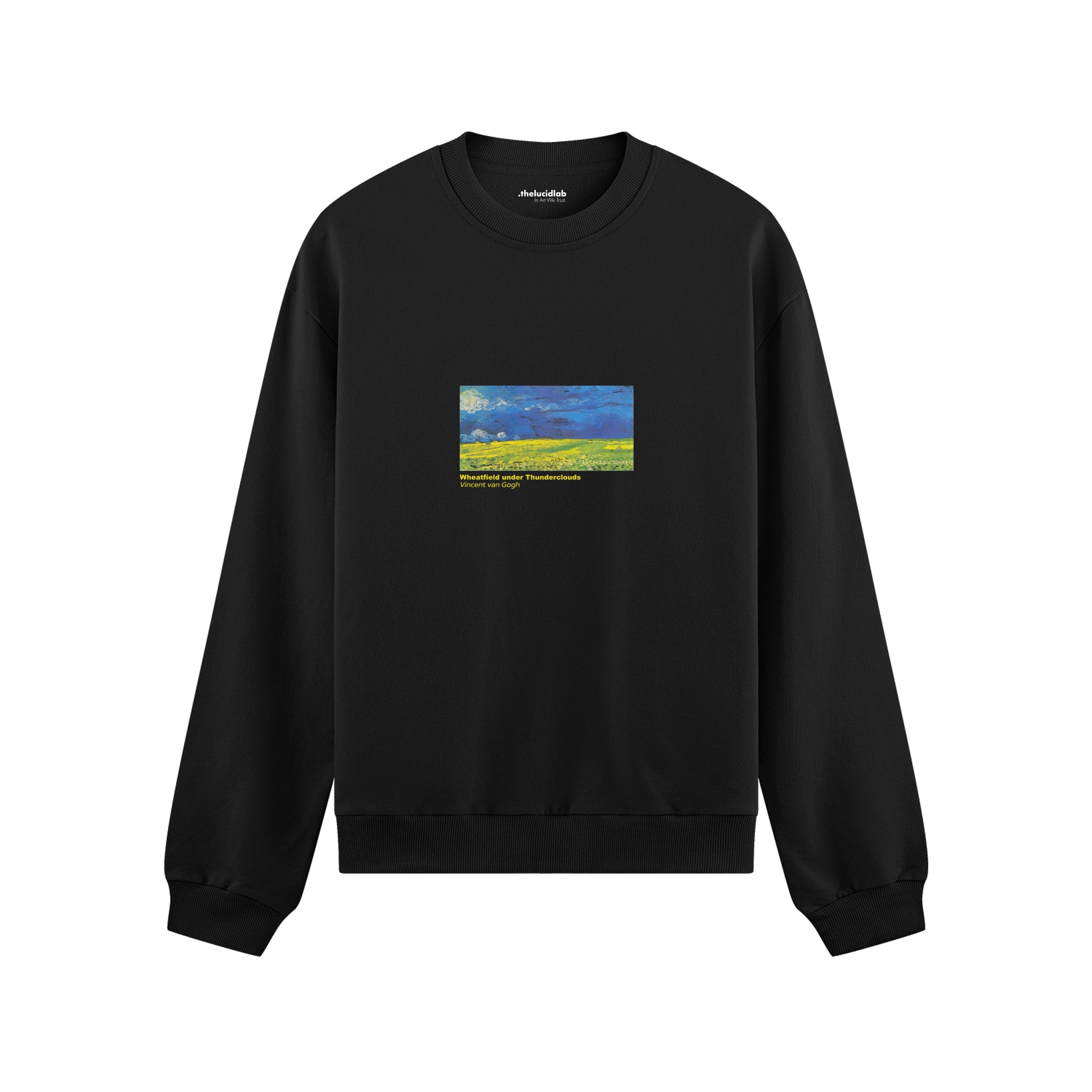 Wheatfield under Thunderclouds Oversize Sweatshirt – Siyah