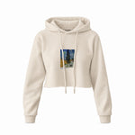 Road with Cypress and Star Crop Hoodie – Krem