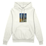 Road with Cypress and Star Oversize Hoodie – Beyaz