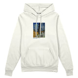 Road with Cypress and Star Oversize Hoodie – Beyaz